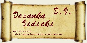 Desanka Vidicki vizit kartica